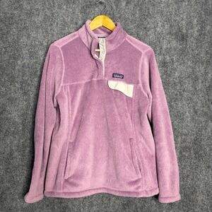 Patagonia Re-Tool Fleece Pullover Shirt Women Large Purple Outdoor Casual Winter